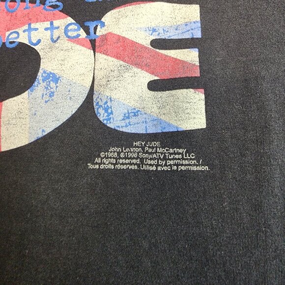 Vintage 90s Universal Language Hey Jude Beatles T-Shirt Mens L/XL - Picture 4 of 7